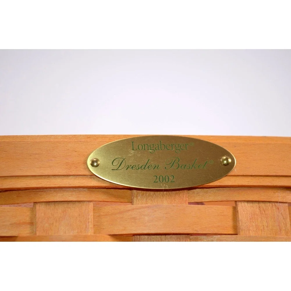 Longaberger 2002 Edition Dresden Tour Basket & Clear Protector 7.5